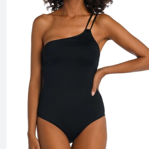 NEW! La Blanca Island Goddess Lace Back One Shoulder One Piece - Swimsuit - Picture 1 of 6